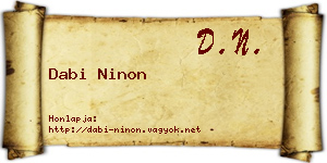 Dabi Ninon névjegykártya